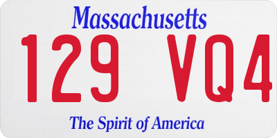 MA license plate 129VQ4