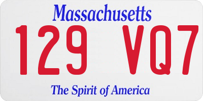 MA license plate 129VQ7