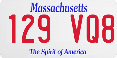 MA license plate 129VQ8