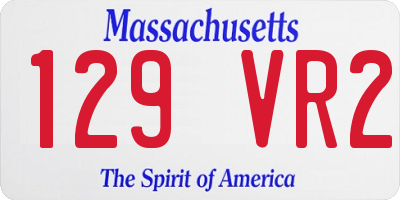 MA license plate 129VR2