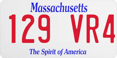 MA license plate 129VR4