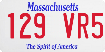 MA license plate 129VR5