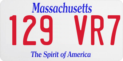 MA license plate 129VR7