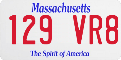 MA license plate 129VR8