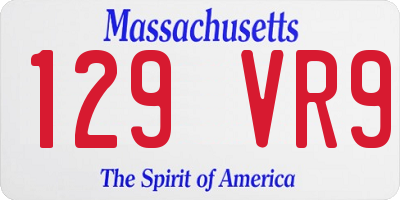 MA license plate 129VR9