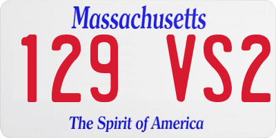 MA license plate 129VS2