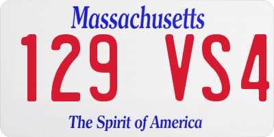 MA license plate 129VS4