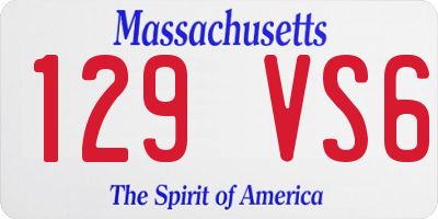 MA license plate 129VS6