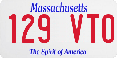 MA license plate 129VT0
