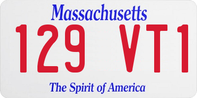 MA license plate 129VT1