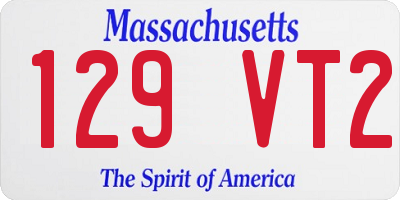 MA license plate 129VT2