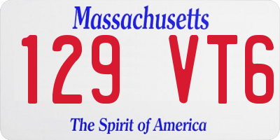MA license plate 129VT6