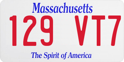 MA license plate 129VT7