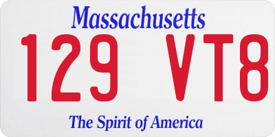 MA license plate 129VT8
