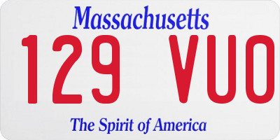 MA license plate 129VU0