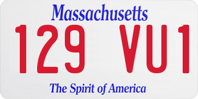 MA license plate 129VU1