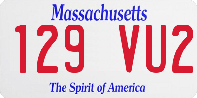 MA license plate 129VU2