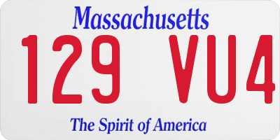 MA license plate 129VU4
