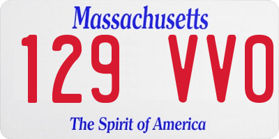 MA license plate 129VV0