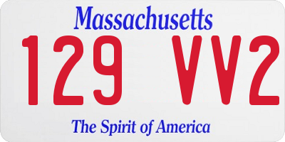 MA license plate 129VV2