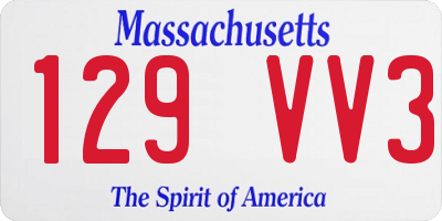 MA license plate 129VV3