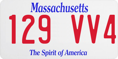 MA license plate 129VV4