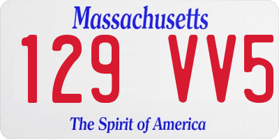 MA license plate 129VV5