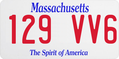MA license plate 129VV6