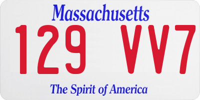MA license plate 129VV7