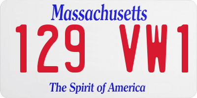 MA license plate 129VW1