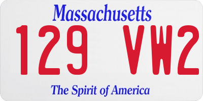 MA license plate 129VW2