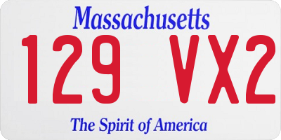 MA license plate 129VX2