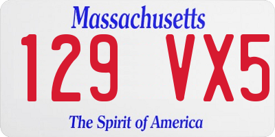 MA license plate 129VX5