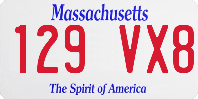 MA license plate 129VX8