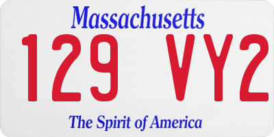 MA license plate 129VY2