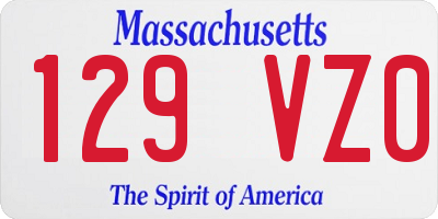 MA license plate 129VZ0