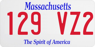 MA license plate 129VZ2