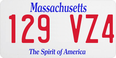 MA license plate 129VZ4