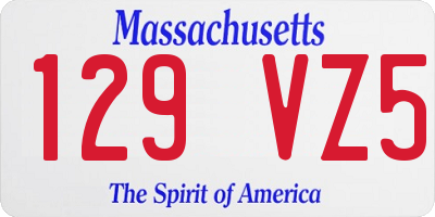 MA license plate 129VZ5