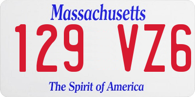 MA license plate 129VZ6