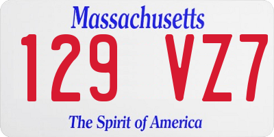 MA license plate 129VZ7