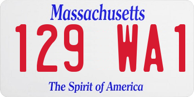 MA license plate 129WA1