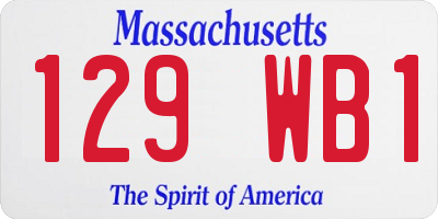 MA license plate 129WB1