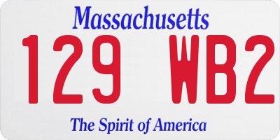MA license plate 129WB2