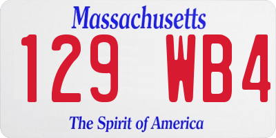 MA license plate 129WB4