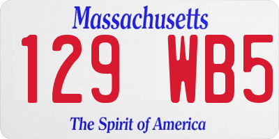 MA license plate 129WB5