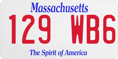 MA license plate 129WB6