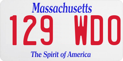 MA license plate 129WD0