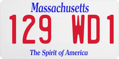 MA license plate 129WD1