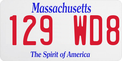 MA license plate 129WD8